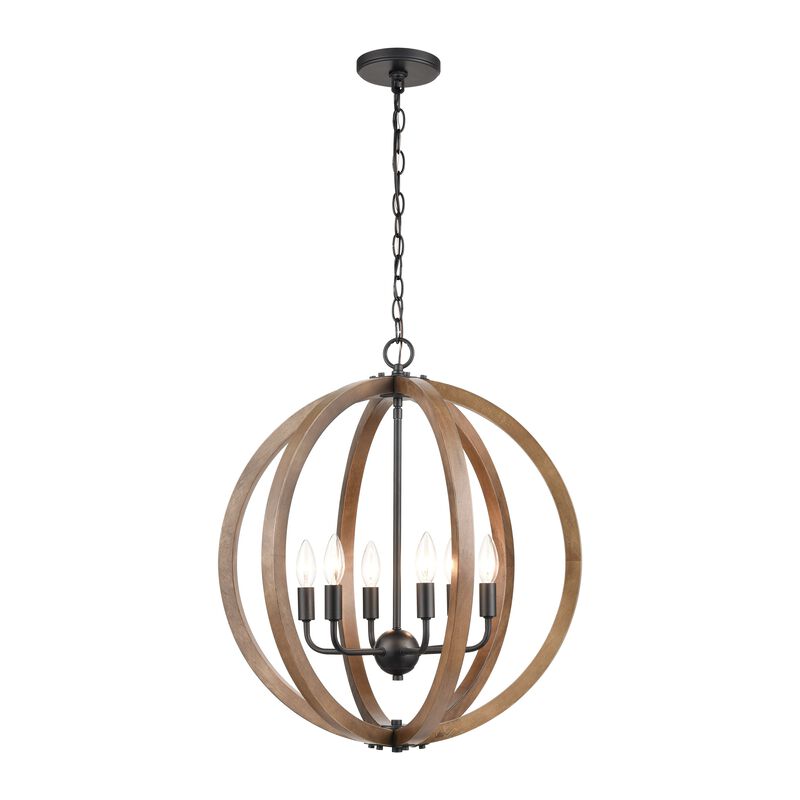 Barrow 22" Wide 6-Light Round Chandelier