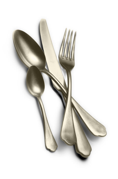 Pewter 5-Piece Flatware Set in Champagne