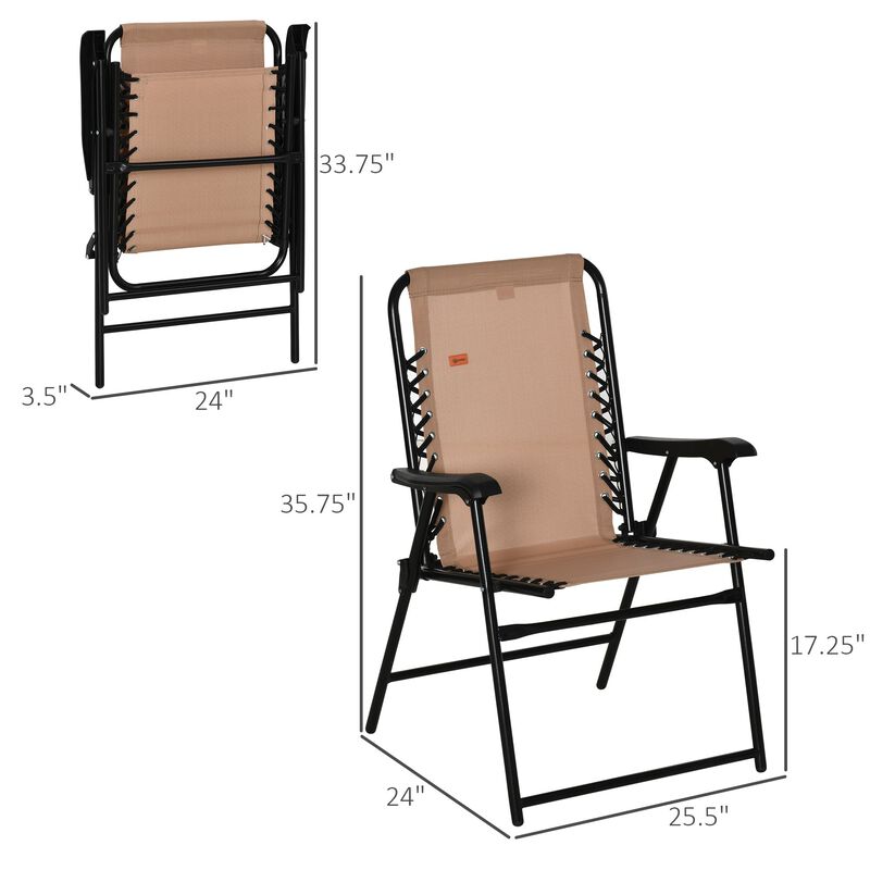 Beige Portable Seat: Folding Outdoor Armchair for Camping