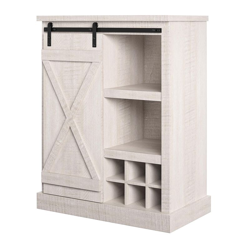 Knox County Bar Cabinet, Rustic White