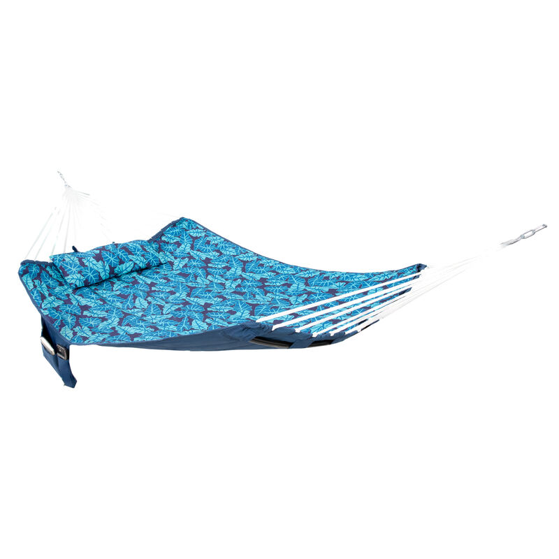 2-Person Polyester Hammock with Iron Spreader Bar and Pillow