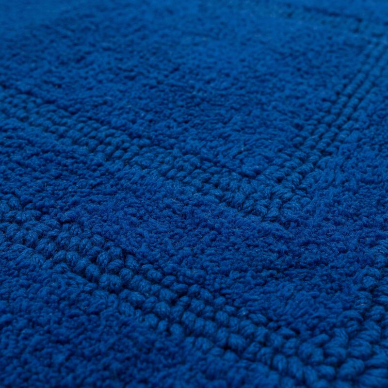Cotton Reversible Fiesta Cobalt 2' x 5' Bath Mat