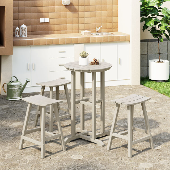 WestinTrends Outdoor Patio Counter Height Bar Stools Bistro Bar Table 4-Piece Set