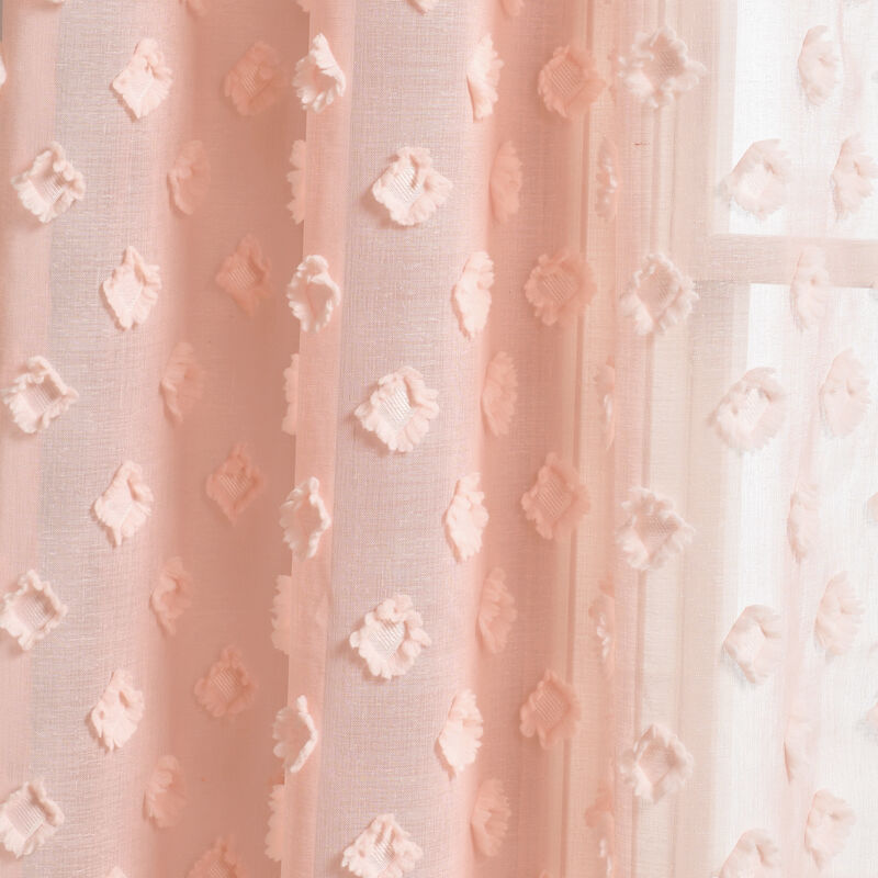 Textured Dot Grommet Sheer Window Curtain Panels