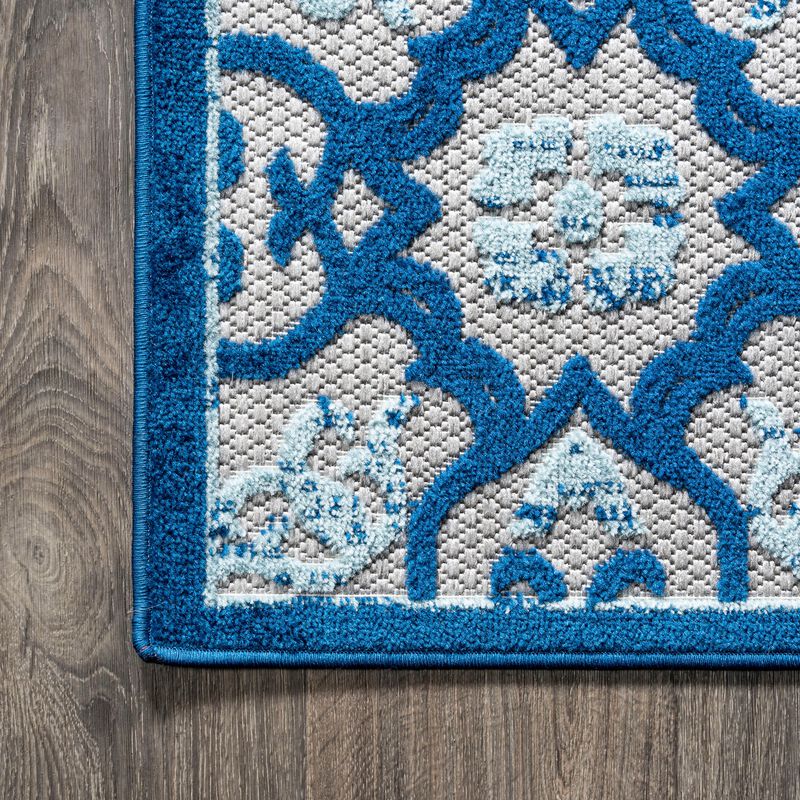 Gallia Tile Trellis High-Low Indoor/Outdoor Area Rug