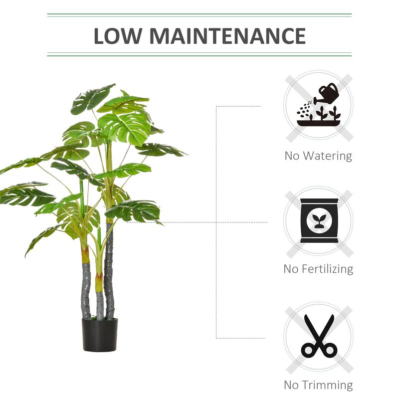 Indoor/Outdoor Green: 4ft Artificial Monstera Tree in Nursery Pot