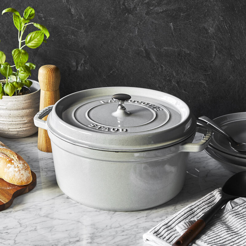 Staub Cast Iron 7-qt Round Cocotte - Basil