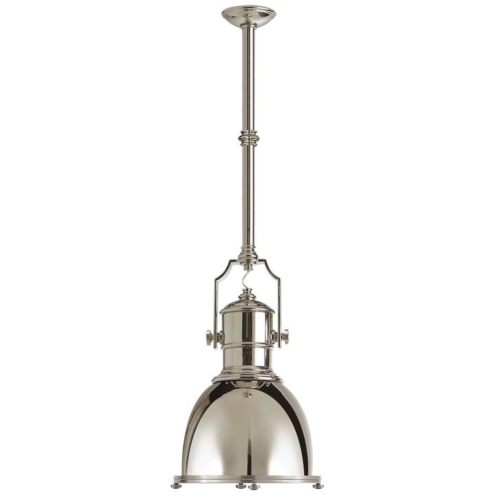 Country Industrial Small Pendant in Polished Nickel