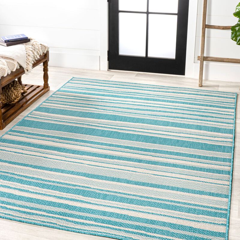 Castara Wavy Stripe Modern Indoor/Outdoor Area Rug