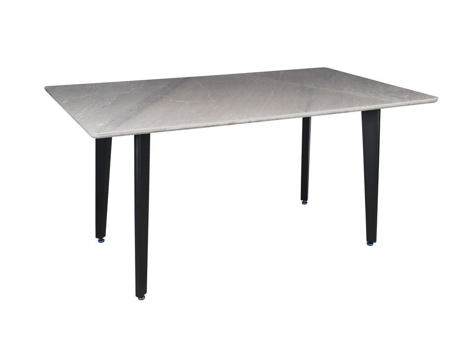 Dining Table with Sintered Stone Top and Metal Black Legs