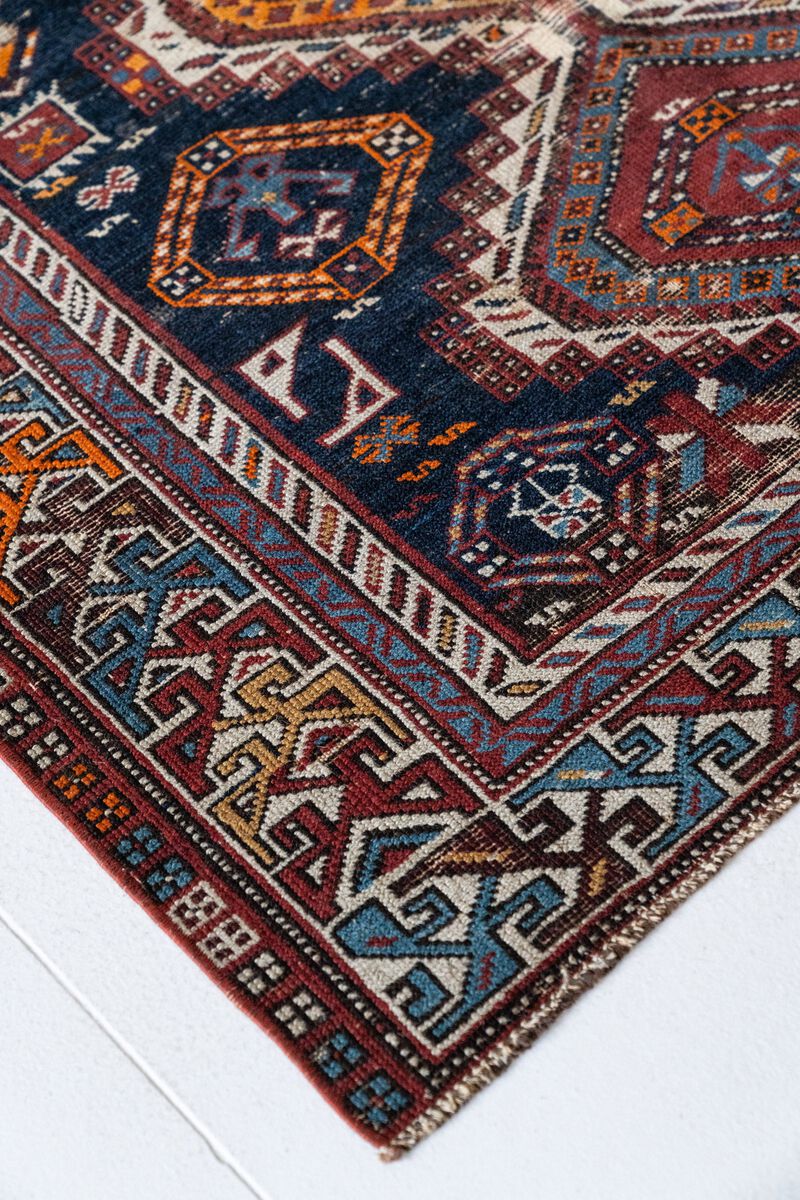 District Loom Vintage Caucas scatter rug-Anaconda