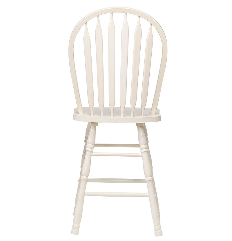 Andrews 45 in. Distressed Antique White High Back Bar Stool (Set of 2)