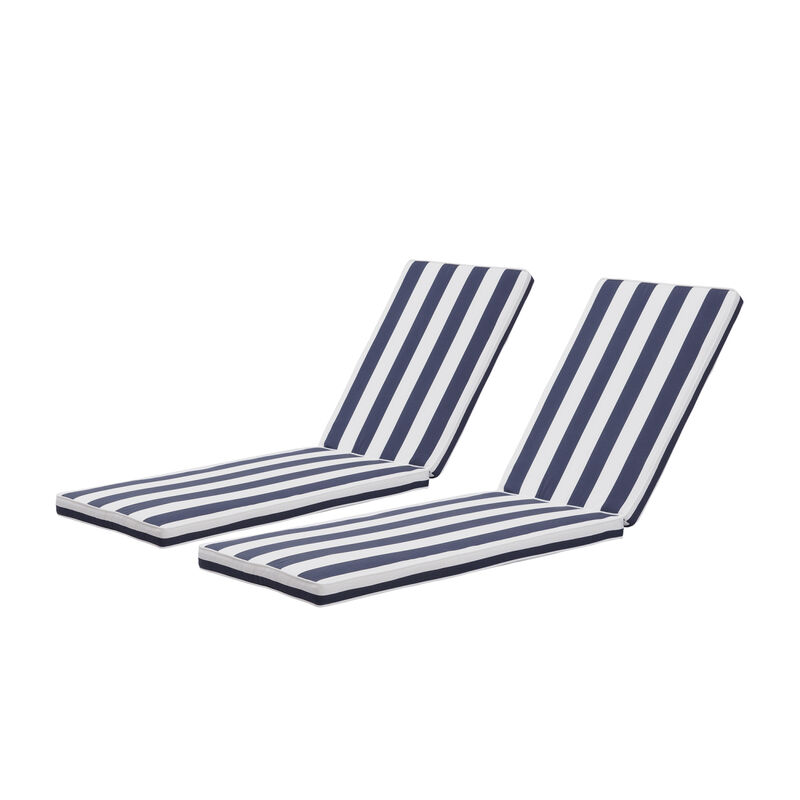 2 Pieces Set Outdoor Lounge Chair Cushion Replacement Patio Furniture Seat Cushion Chaise Lounge