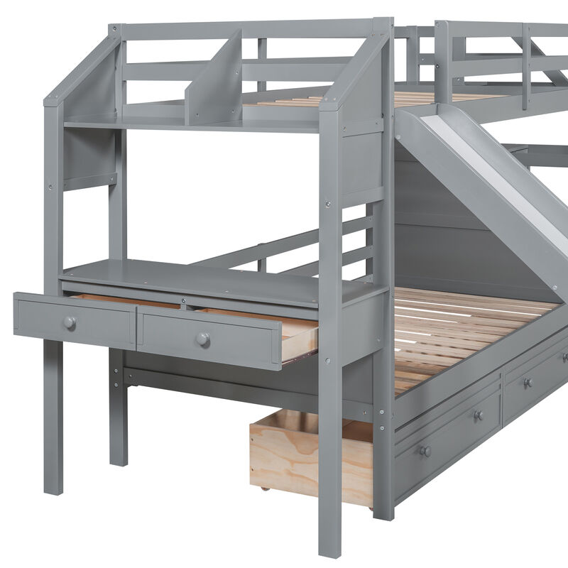 Merax Bunk Bed with Storage Staircase and Drawers