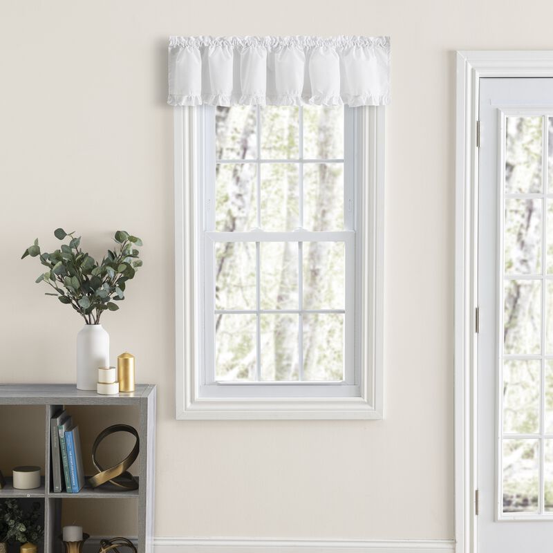 Ellis Home Classic Narrow Ruffle White Color Rod Pocket Valance