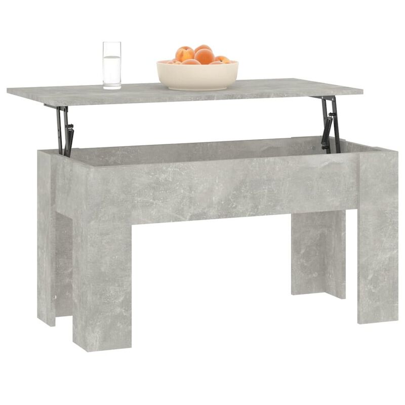 Coffee Table Concrete Gray 39.8"x19.3"x20.5" Engineered Wood