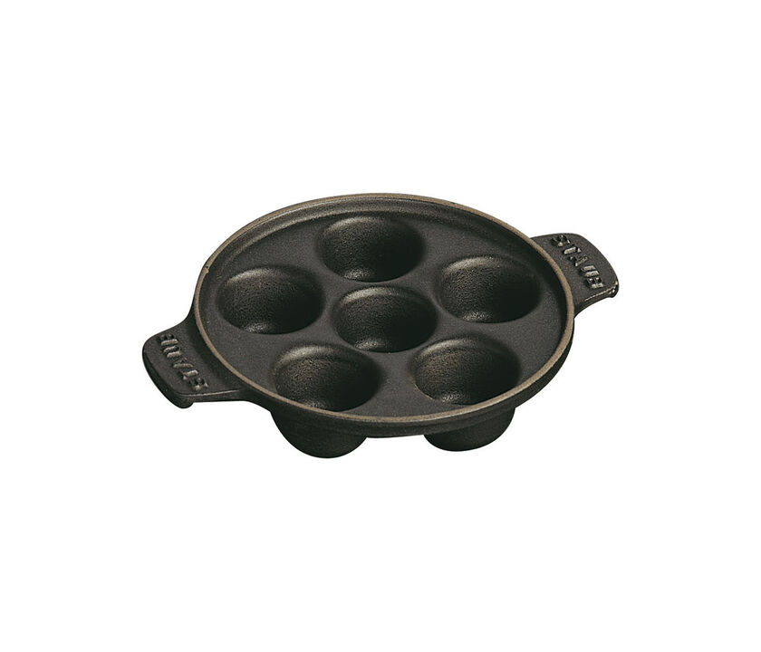 Staub Cast Iron 5.75-inch Escargot Dish with 6 holes - Matte Black