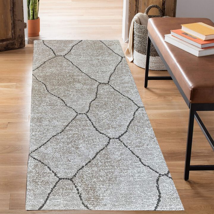 Kybeledecor Pet and Child Friendly Washable Easy Clean Non-Slip Modern for Living Room,Kitchen,Game Room,Bedroom,Hallway Area Rug Wild Gray (2'5"x7'1")