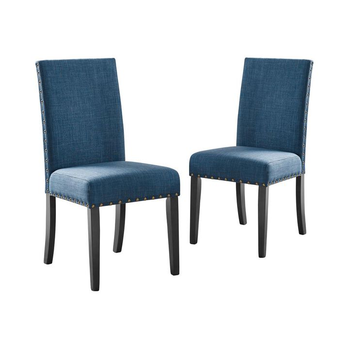 New Classic Furniture Furniture Crispin 19 Fabric Dining Chairs in Blue (Set of 2)