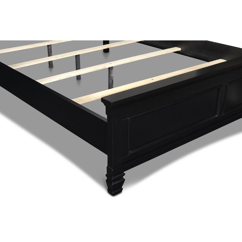 New Classic Furniture Furniture Tamarack Solid Wood King Panel Bed in Black