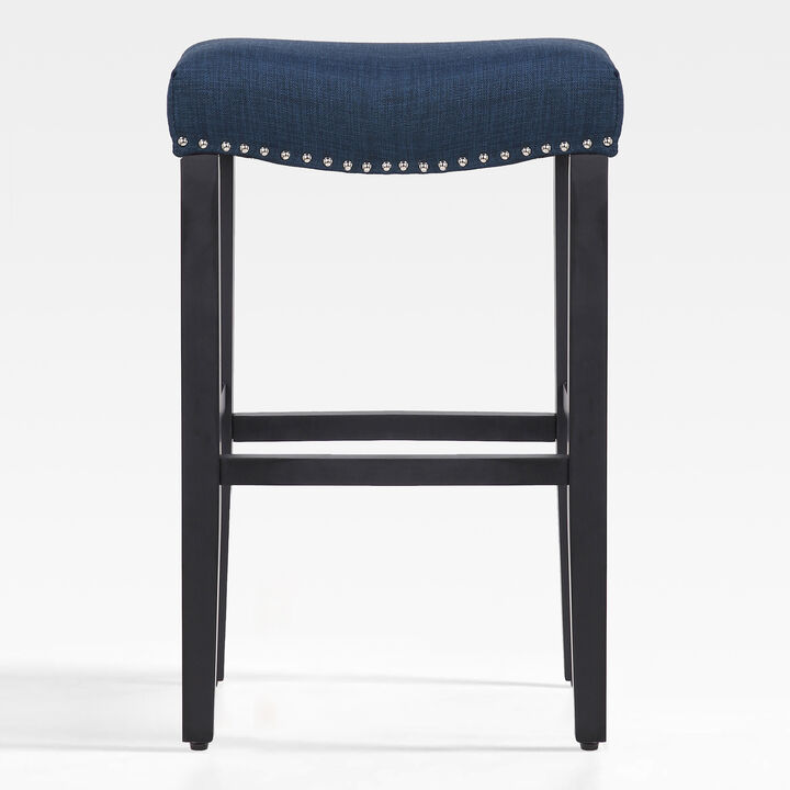 WestinTrends 29" Upholstered Backless Saddle Seat Bar Stool