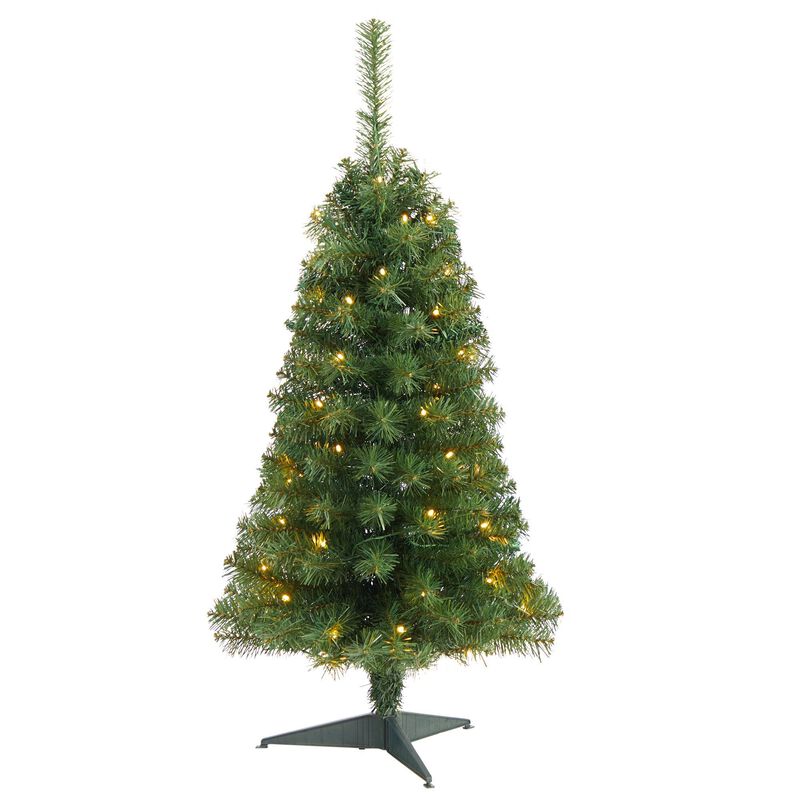 Nearly Natural Black Artificial Christmas Tree with LED Lights and Bendable Branches