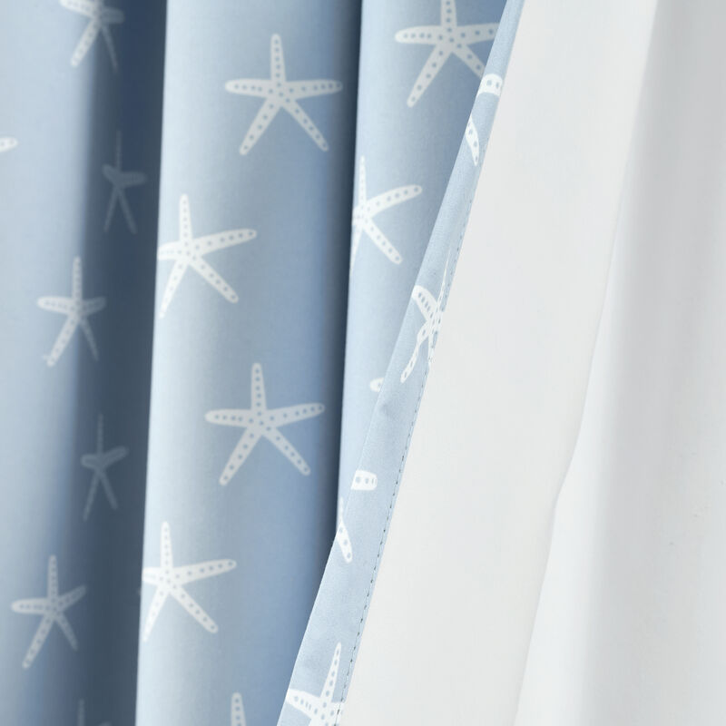 Seaside Starfish Blackout Window Curtain Panel Blue Single 52x84