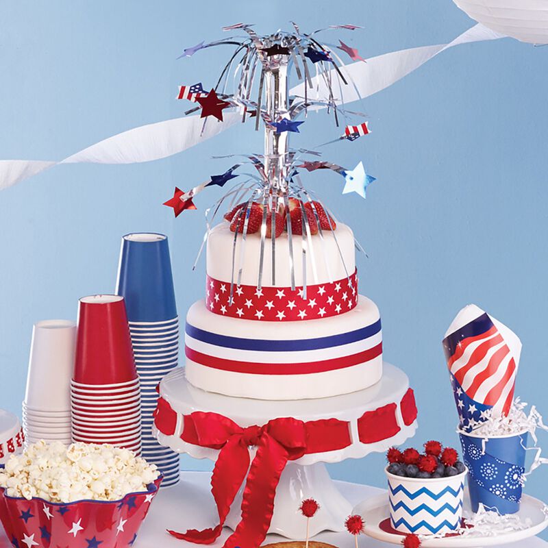 Club Pack of 12 Red and Blue Patriotic Mini Cascade Centerpieces Party Decors 8.5"