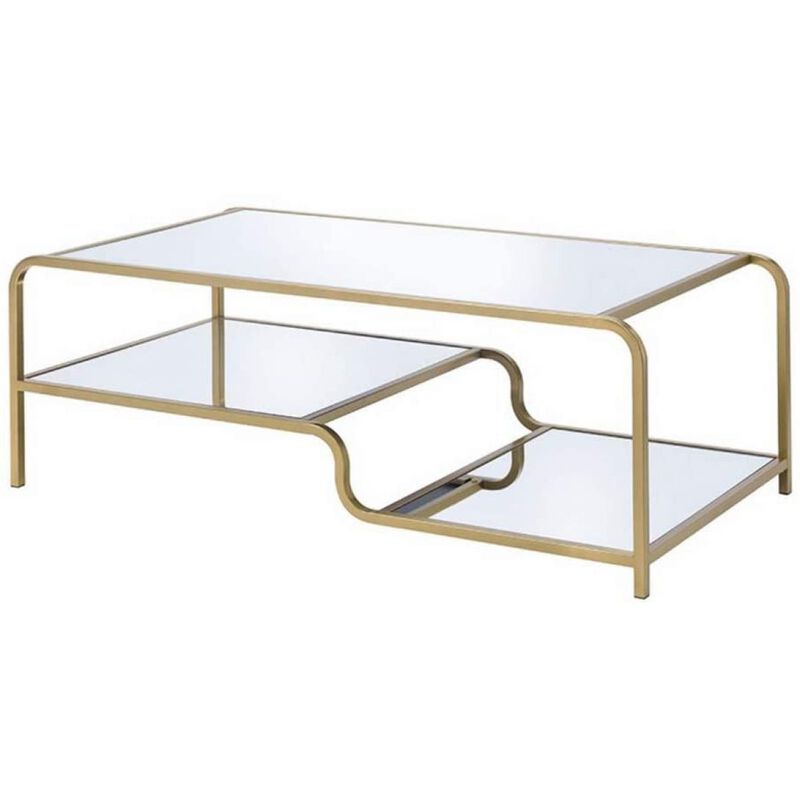 Astrid Coffee Table In Gold & Mirror