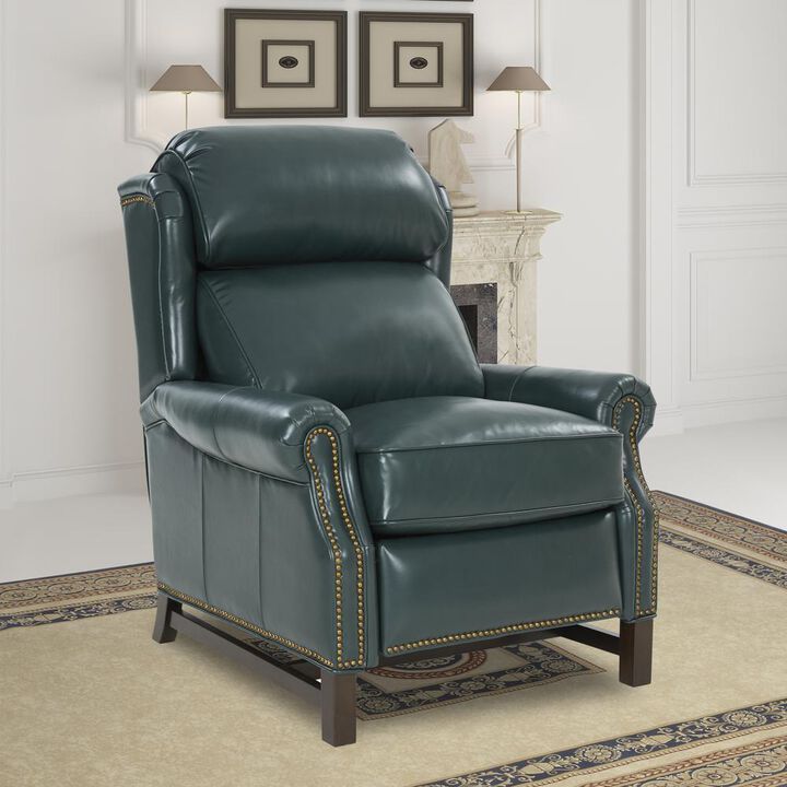 Barcalounger Thornfield Recliner, Highland Emerald / All Leather