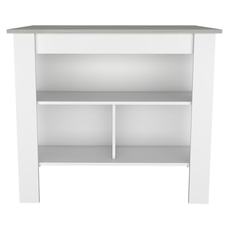 Kitchen Island Dozza, Kitchen, White / Ibiza Marble Color Finish