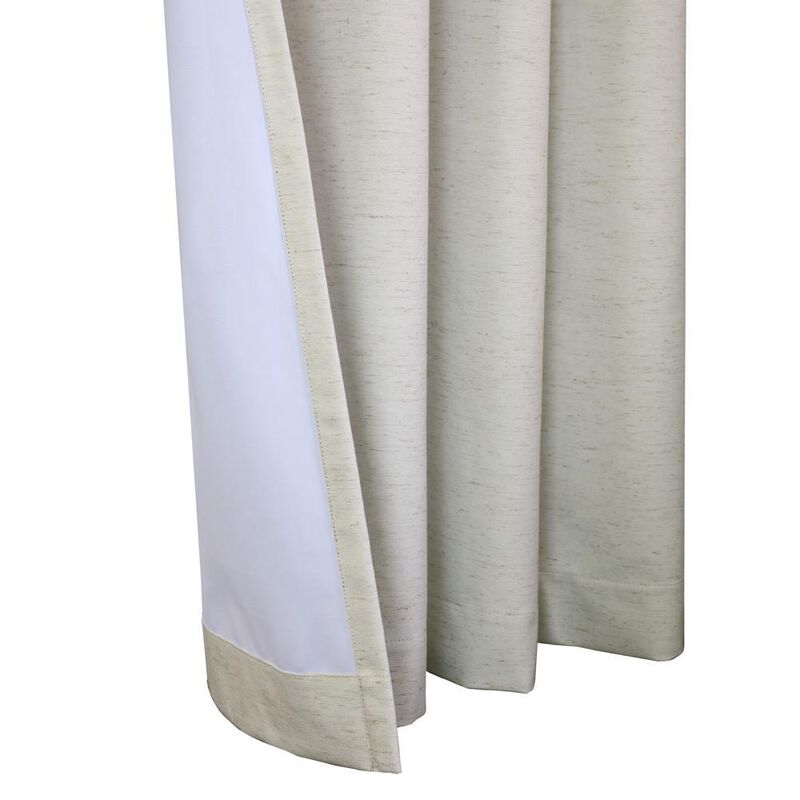 Thermaplus Ventura Blackout Grommet Curtain Panel Pair Frame Your Windows with Subtle Slub Textured Motif Each 78" x 84" Natural