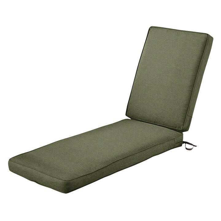 Classic Accessories Montlake FadeSafe Water-Resistant 72 x 21 x 3 Inch Outdoor Chaise Lounge Cushion, Patio Furniture Cushion, Heather Fern Green, Chaise Lounge Cushions Outdoor, Lounge Chair Cushion