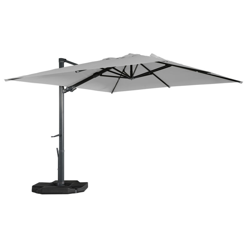 MONDAWE 10ft Square Offset Cantilever Patio Umbrella with Included 4-piece Base Weights