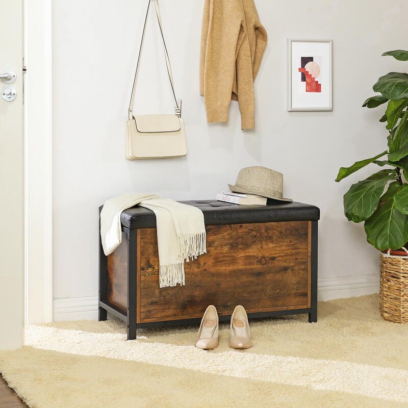 Storage Bench, Flip Top Storage Ottoman and Trunk with Padded Seat