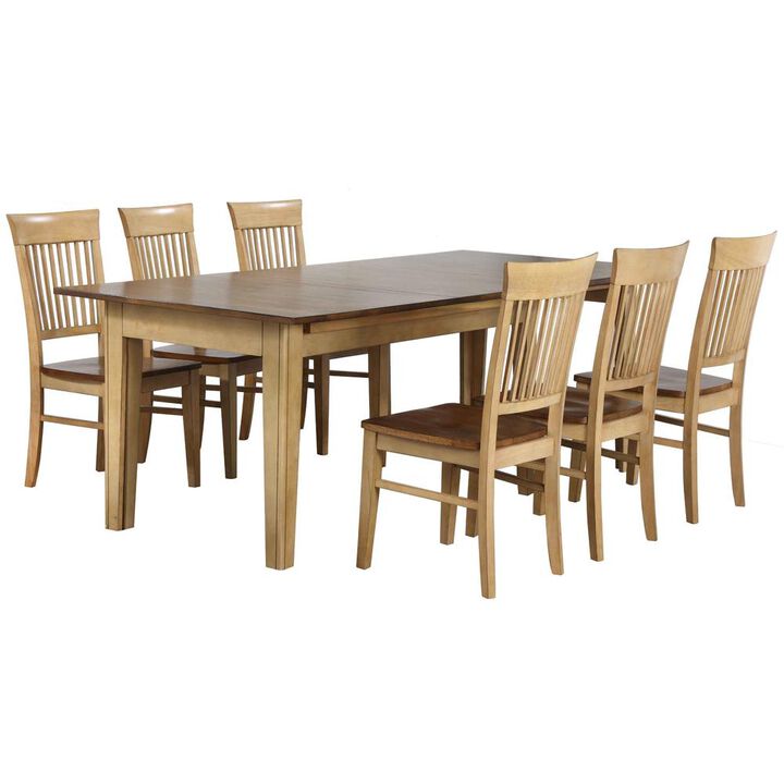 Sunset Trading Brook 7 Piece 134 Rectangular Extendable Dining Table