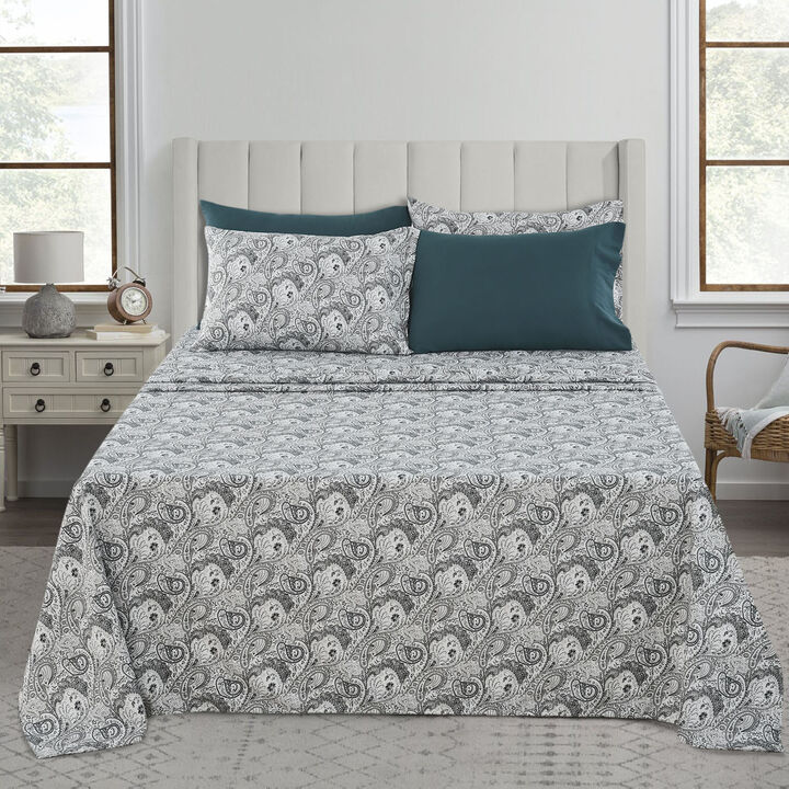 Lux Decor Collection Bed Sheets - Brushed Microfiber Paisley Sheet Set