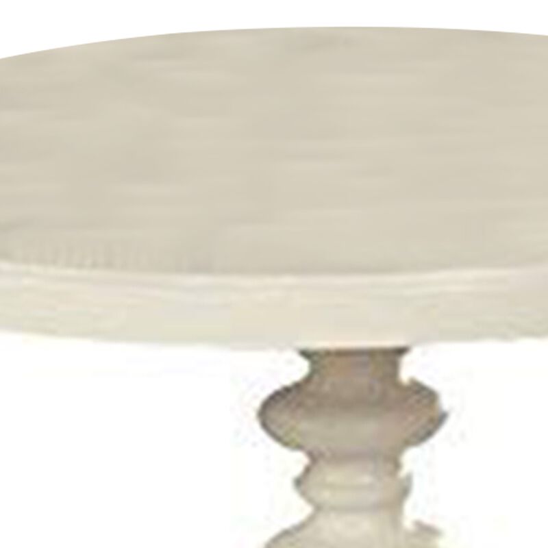 Astonishing Side Table With Round Top, White-Benzara