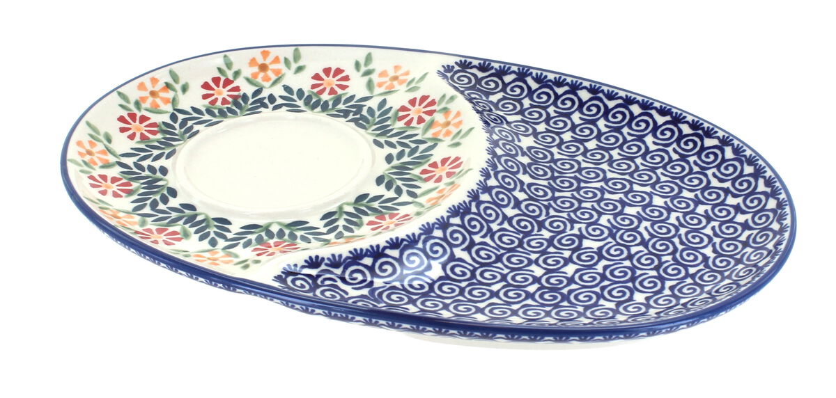 Blue Rose Polish Pottery Sage Floral Breakfast Plate