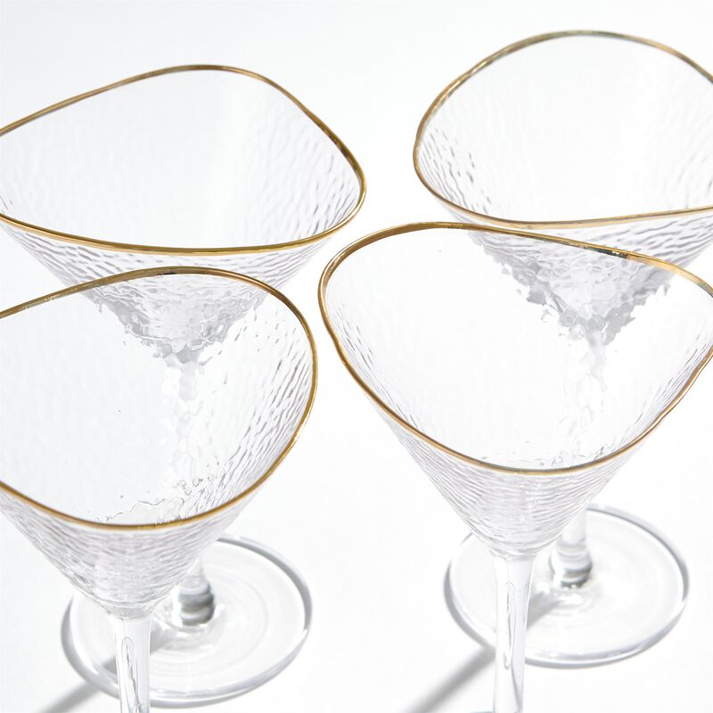 Set of 4 Hammered Martini Glasses