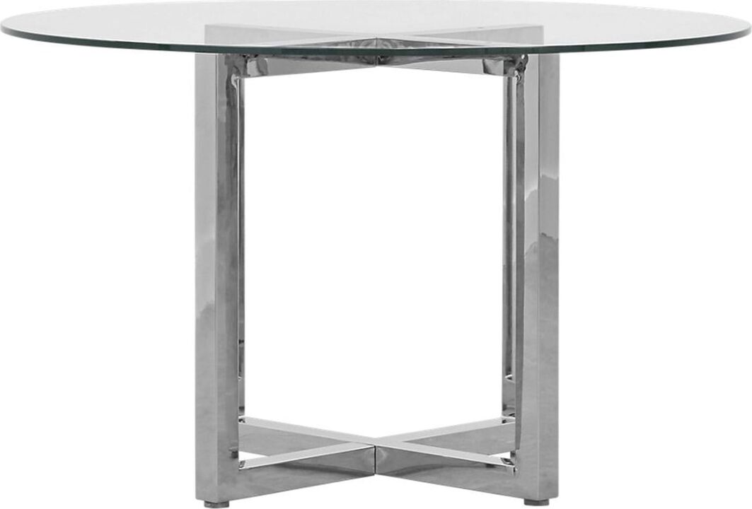 Amalfi 48 inch Round Glass Top Dining Table