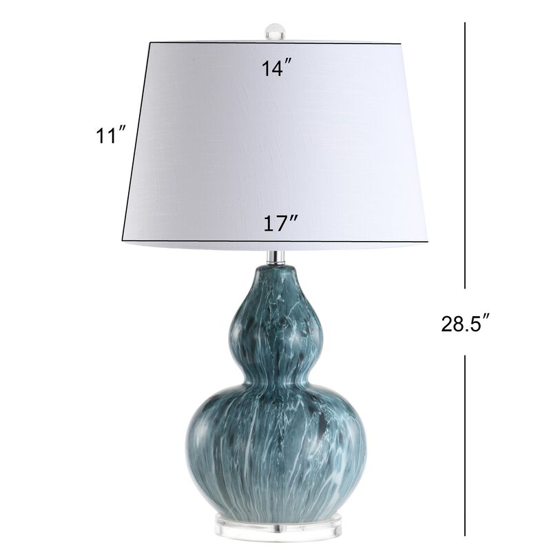 Stockholm 28.5" Ceramic LED Table Lamp, Blue Glaze