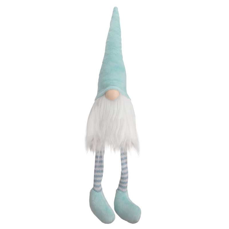 16" Aqua and White Sitting Spring Gnome Figure