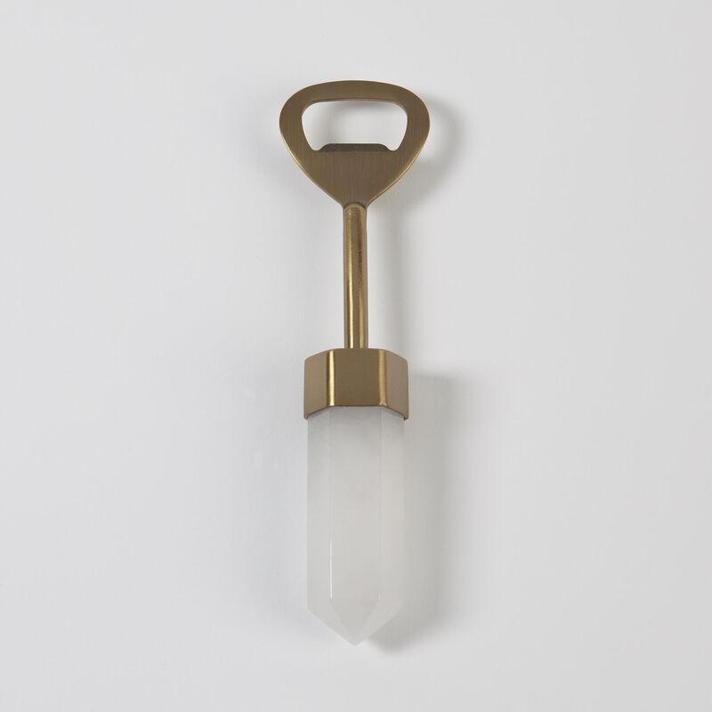 Emporium Home Crystal Bottle Opener in Satin Brass