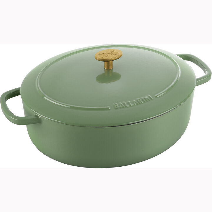 Ballarini Bellamonte Cast Iron 4.75-qt Oval Dutch Oven - Saggio Green