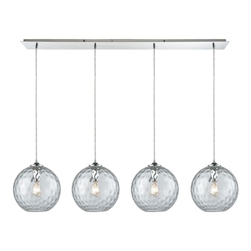 Watersphere 4 Light Linear Pendant in Grey