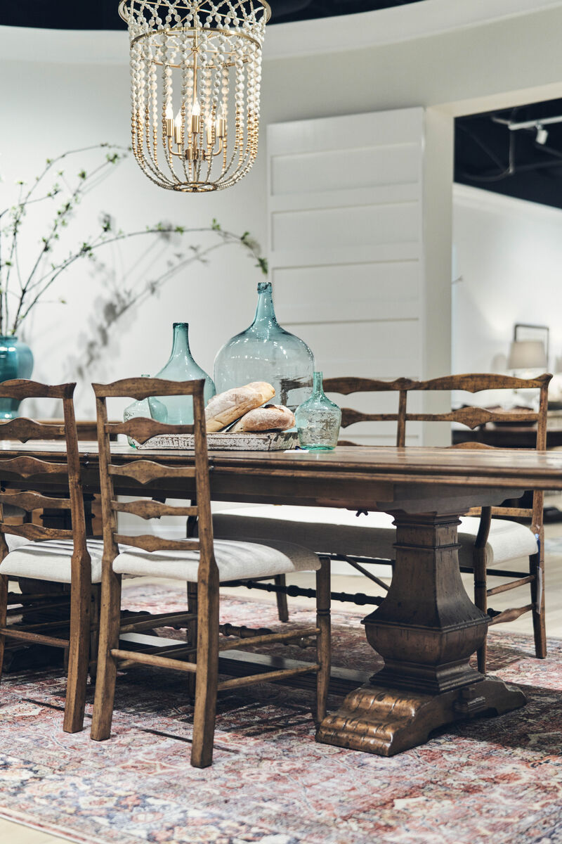 Medium Driftwood Parquet Top Dining Table