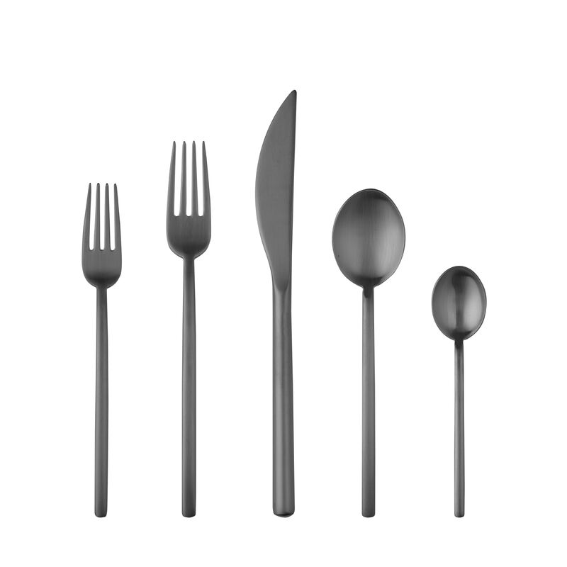 Due Ice Black Gold Flatware Set 5 Pieces