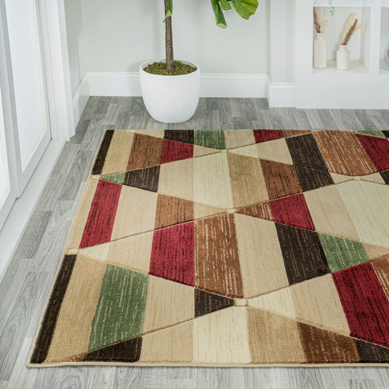 Kehoe Retro Diamonds Geometric Area Rug