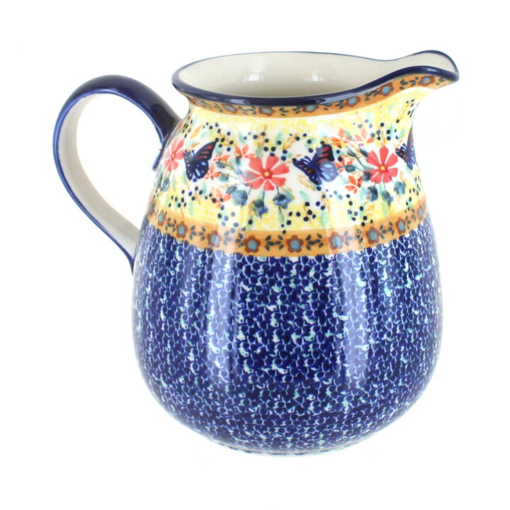 Blue Rose Polish Pottery Periwinkle Pitcher